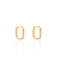 Brinco Argola Click Retangular Lisa 1.7 cm Banhado a Ouro 18K