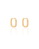 Brinco Argola Click Retangular Lisa 1.7 cm Banhado a Ouro 18K
