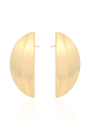 Brinco Leque Liso Banhado a Ouro 18K
