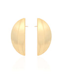 Brinco Leque Liso Banhado a Ouro 18K