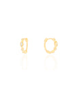 Brinco Argola Ponto de Luz Cravejado Banhado a Ouro 18K