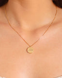 Gargantilha com Pingente Redondo Personalizado Banhado a Ouro 18K