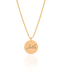 Gargantilha com Pingente Redondo Personalizado Banhado a Ouro 18K