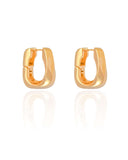 Brinco Argola Quadrada Torcida 2.5 cm Banhado a Ouro 18K