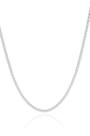 Choker Riviera Cristal 2 mm Ródio Branco