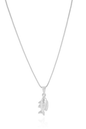 Gargantilha Veneziana Peixe 8 mm Ródio Branco - 45 cm