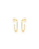 Brinco Meia Argola Oval Craveja Cristal