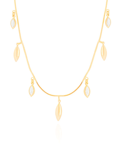 Choker Navetes Zircônia com Cristal Banhado a Ouro 18K - 30 cm