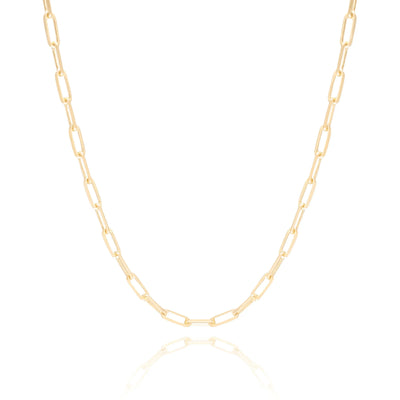 Choker Elos 3x9 mm Banhado a Ouro 18K - 30 cm