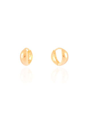 Brinco Argola Click Abaulada Lisa 1.2 cm Banhado a Ouro 18K