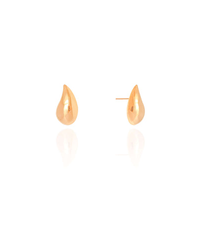 Brinco Gota Lisa 1.5 cm Banhado a Ouro 18K