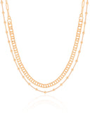 Choker Dupla Elos Bolinhas Lisas Banhado a Ouro 18K