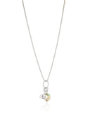 Gargantilha Veneziana Pingente Barroco Verde Jade Ródio Branco - 45 cm