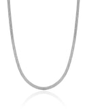 Choker Malha Esteira 3 mm Ródio Branco