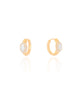 Brinco Argola Detalhada Cravejada Cristal Banhado a Ouro 18K