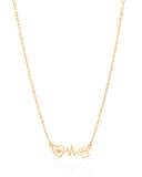 Gargantilha Elos Pingente Batimentos Pet Banhado a Ouro 18K - 48 cm