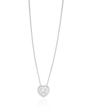 Gargantilha Veneziana Ponto de Luz Coração Cristal Ródio Branco - 40 cm