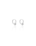 Brinco Argola com Círculo Cravejado Cristal Ródio Branco