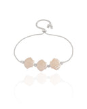 Pulseira Concha Pérola Fecho Gravata Ródio Branco