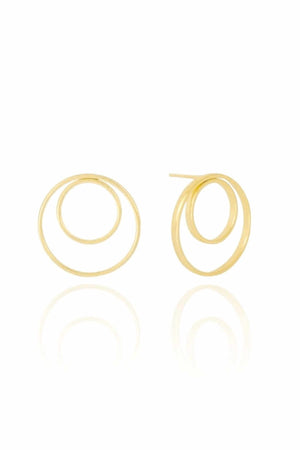 Brinco Argola Dupla Lisa Banhado a Ouro 18K