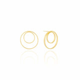 Brinco Argola Dupla Lisa Banhado a Ouro 18K