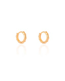 Brinco Argola Click Detalhada 1.3 cm Banhado a Ouro 18K