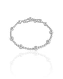 Bracelete Mola Bolas Lisas Ródio Branco