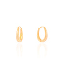 Brinco Argola Click Oval Liso 1.9 cm Banhado a Ouro 18K