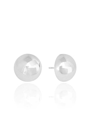 Brinco Meia Bola Lisa Tamanho P Ródio Branco