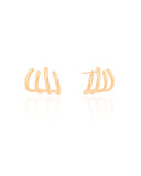 Brinco Ear Cuff Filetes Lisos 1.5 cm Banhado a Ouro 18K