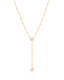 Gargantilha Gravata Bolinhas Pontos de Luz Cristal Banhado a Ouro 18K