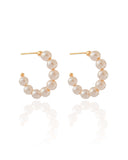 Brinco Argola Pérolas Banhado a Ouro 18K