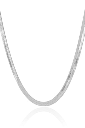 Choker Malha Fita 5 mm Ródio Branco
