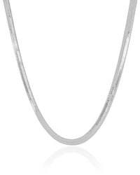 Choker Malha Fita 5 mm Ródio Branco