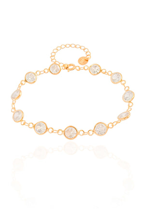 Pulseira Pontos de Luz Zircônia Banhado a Ouro 18K