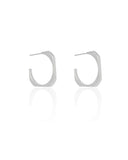 Brinco Argola Quadrada Lisa 2.0 cm Ródio Branco