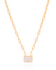 Gargantilha Elos Retângulo Cristal Banhado a Ouro 18K - 45 cm