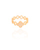 Anel Flor Cravejada Cristal Tamanho 24 Banhado a Ouro 18K