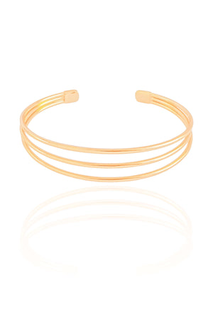 Bracelete Três Fios Banhado a Ouro 18K