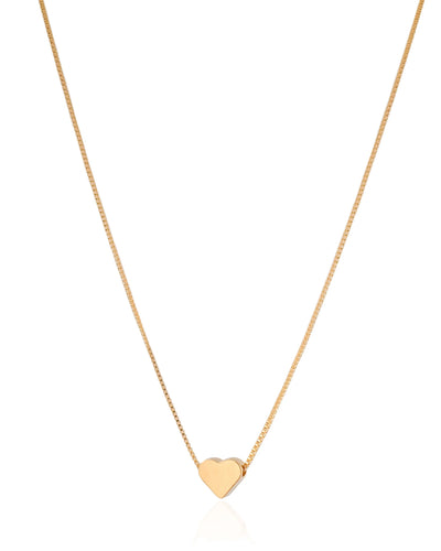 Colar Veneziana Coração Liso Banhado a Ouro 18K - 45 cm