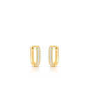 Brinco Argola Oval Pequena Cravejada Cristal