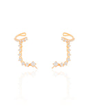 Ear Line Pontos de Luz Cristal Banhado a Ouro 18K