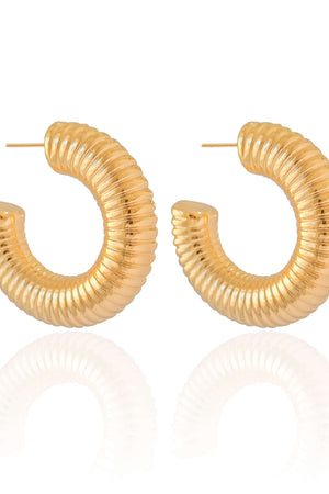 Brinco Argola Tubo Mola 4.0 cm Banhado a Ouro 18K