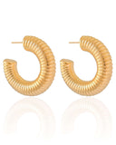 Brinco Argola Tubo Mola 4.0 cm Banhado a Ouro 18K