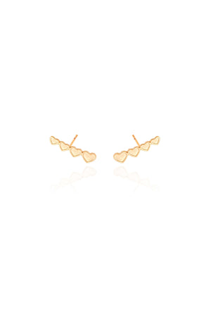 Ear Cuff Corações Banhado a Ouro 18K