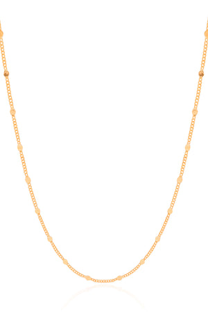 Gargantilha Longa Grumet Plaquinhas Banhado a Ouro 18K - 80 cm