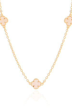 Choker Elos Trevos Tom Madrepérola 1.0 cm Banhado a Ouro 18K