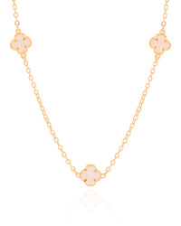 Choker Elos Trevos Tom Madrepérola 1.0 cm Banhado a Ouro 18K