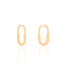 Brinco Argola Click Oval Cravejado Cristal 2.5 cm Banhado a Ouro 18K