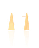 Brinco Chapa Triangular Lisa Banhado a Ouro 18K